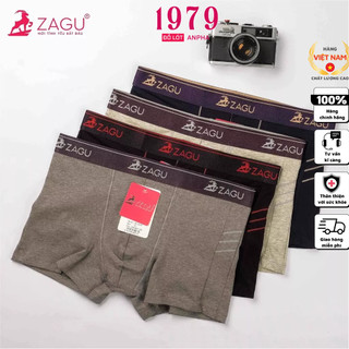 Quần Lót Boxer Nam, Cotton 4 Chiều, Bản Lưng To, ZAGU B215 Chuẩn Hàng Thương Hiệu
