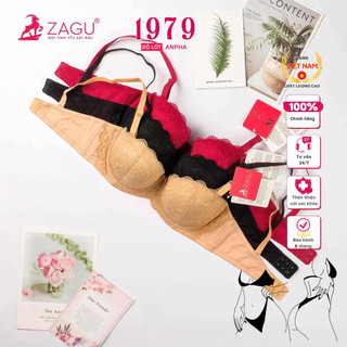 Áo Ngực Ren ZAGU 4103 Cúp Ngang, Mút Rời Nhét Đệm Ngực, Chuẩn Hàng Thương Hiệu