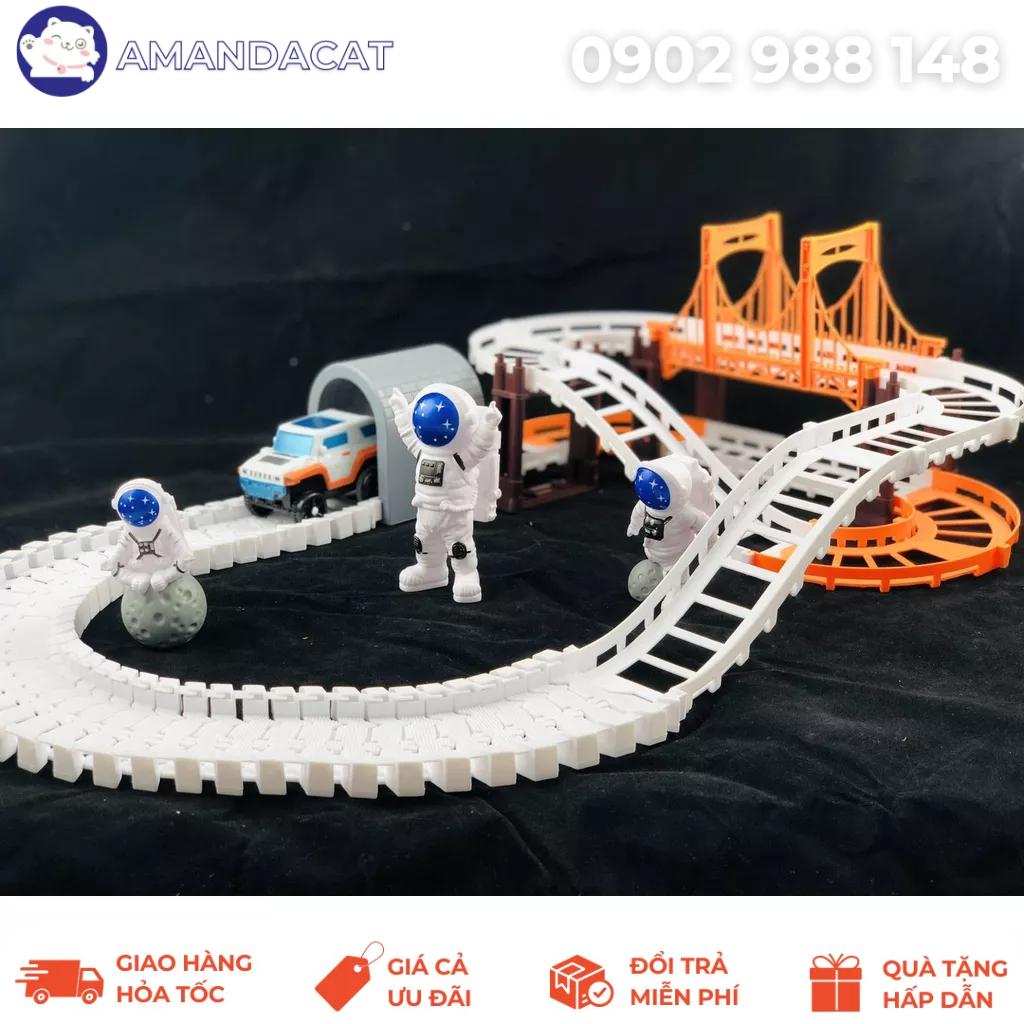 [Hàng Sẳn HCM] Bộ đồ chơi lắp ráp đường ray phi hành gia thám hiểm vũ trụ không gian , tàu thám hiểm ngoài không gian.