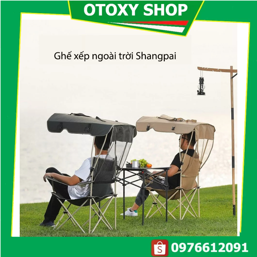 Ghế câu đài có mái hiên di động, Ghế câu cá dã ngoại, Ghế thư giãn gấp gọn, ghế dã ngoại khung thép tĩnh điện OTOXY