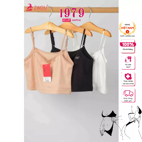 Áo lá ngắn nửa lưng, dây vai nhỏ, Cotton 4 chiều ZAGU-1814