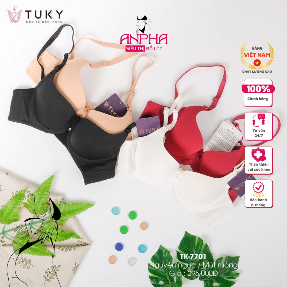 Áo Ngực bigsize, quả trơn, mút mỏng TUKY 7701 Chuẩn Hàng Thương Hiệu