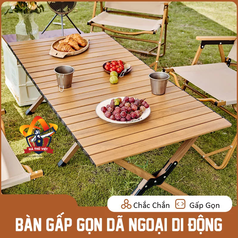 Bàn dã ngoại xếp gọn picnic du lịch gấp gọn bằng hợp kim nhôm cao cấp siêu nhẹ, khung chắc chắn, độ bền cao [DCP21]