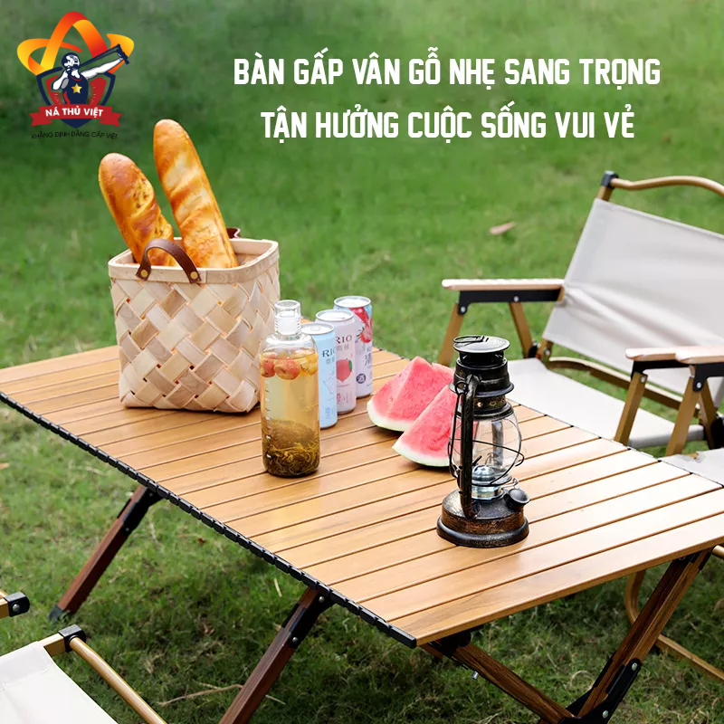 Bàn dã ngoại xếp gọn picnic du lịch gấp gọn bằng hợp kim nhôm cao cấp siêu nhẹ, khung chắc chắn, độ bền cao [DCP21]