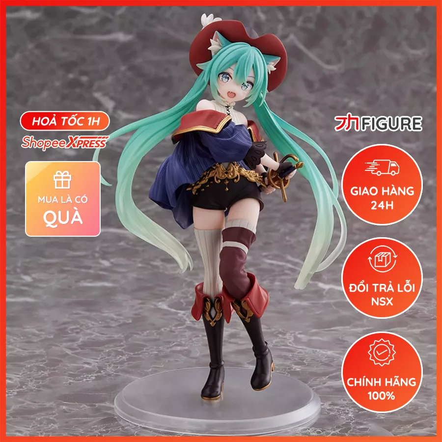 Mô Hình Hatsune Miku, Piapro Characters, Nagagutsu o Haita Neko Puss in Boots - (Taito) Figure Chính Hãng