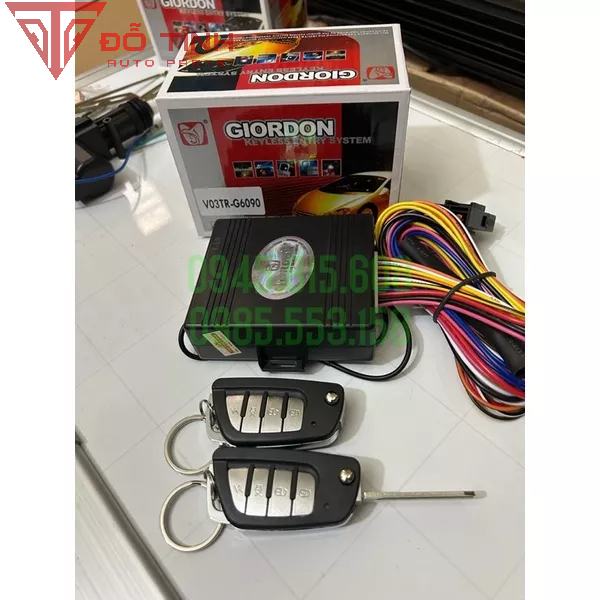 Bộ khiển mở cửa ô tô GIORDON 6090 bảo hành 3 tháng. Khiển cửa 12v 24v