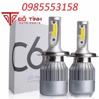 Cặp bóng đèn pha LED H4 C6, đèn pha cốt ô tô xe máy
