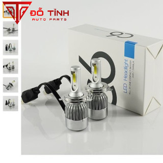 Cặp bóng đèn pha LED H4 C6, đèn pha cốt ô tô xe máy