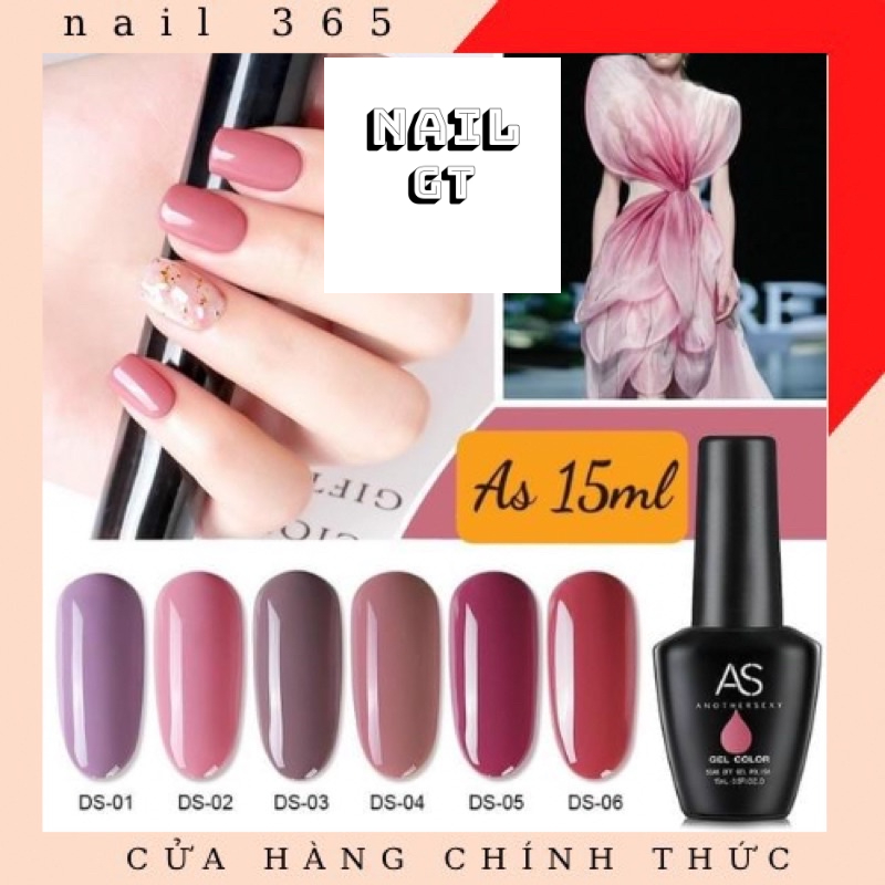 Sơn gel AS mã DS ( tone hồng - chai đen )