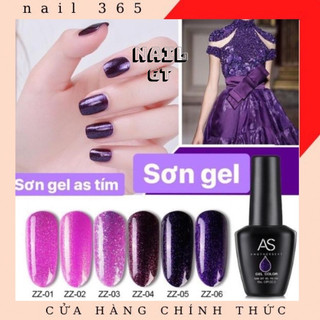 Sơn gel AS tone tím nhũ - ZZ ( chai đen )