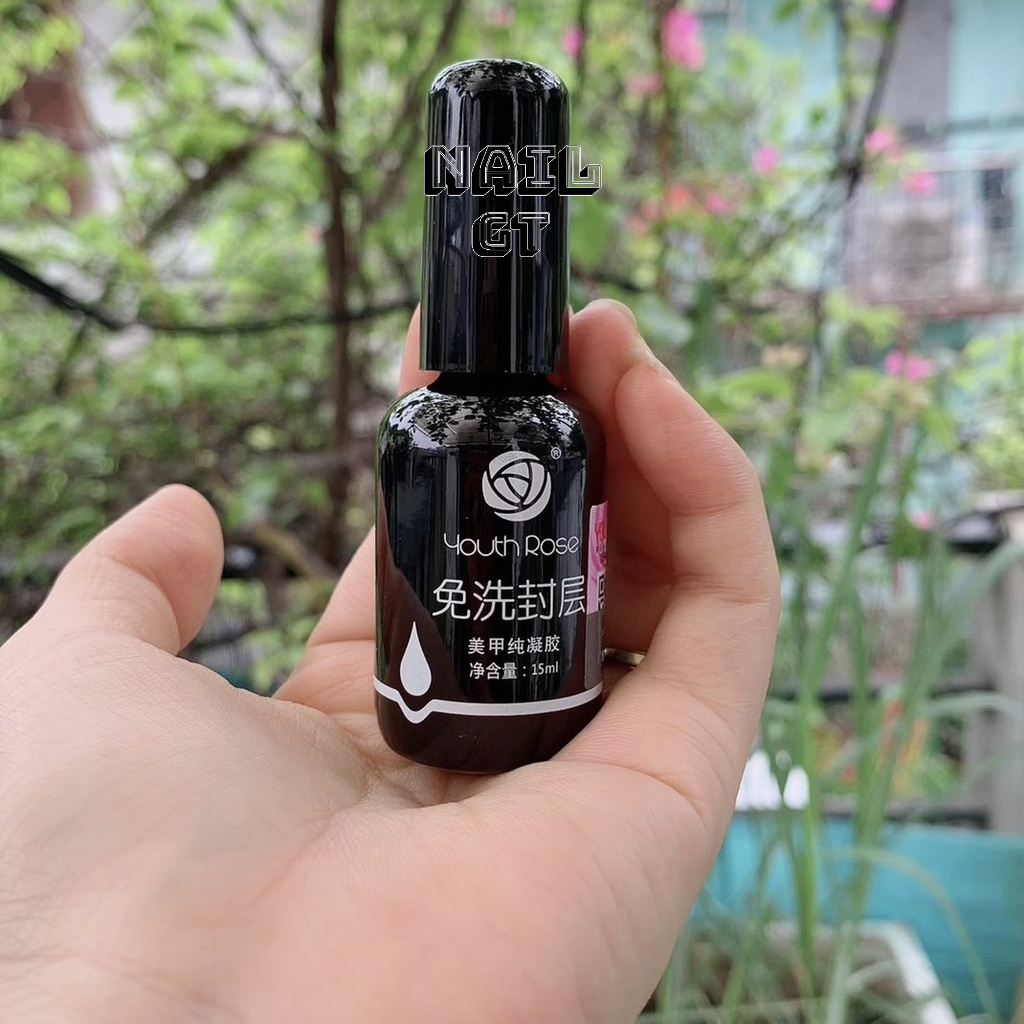 Base , Top , Cứng móng hoa hồng 15ml có logo dập nắp