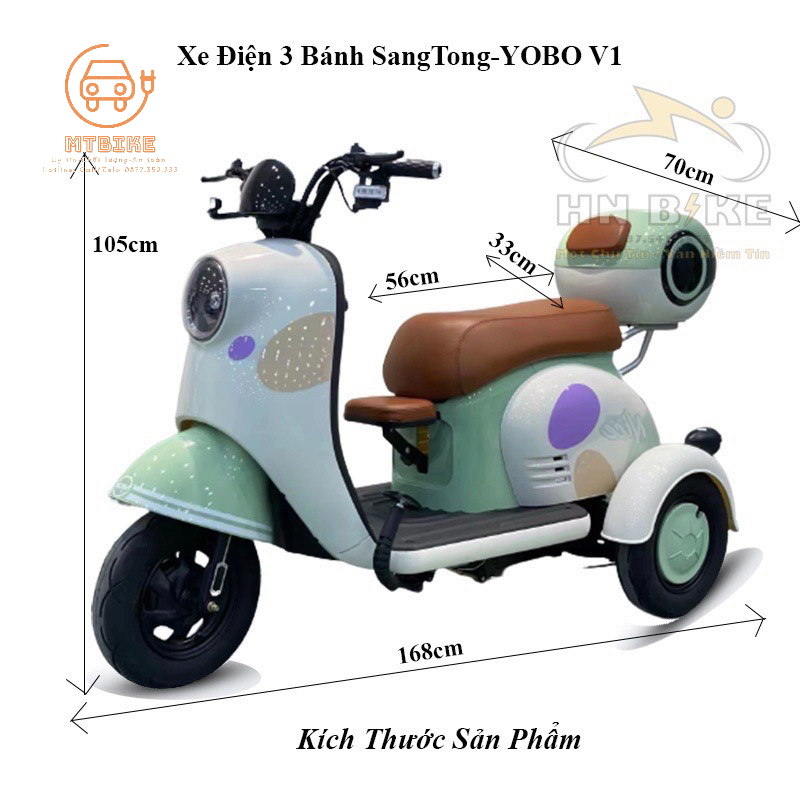 Xe 3 bánh YOBO-V1 SUPER ONE dành cho người già, người khuyết tật, bảo hành 3 năm, bản nâng cấp mới nhất