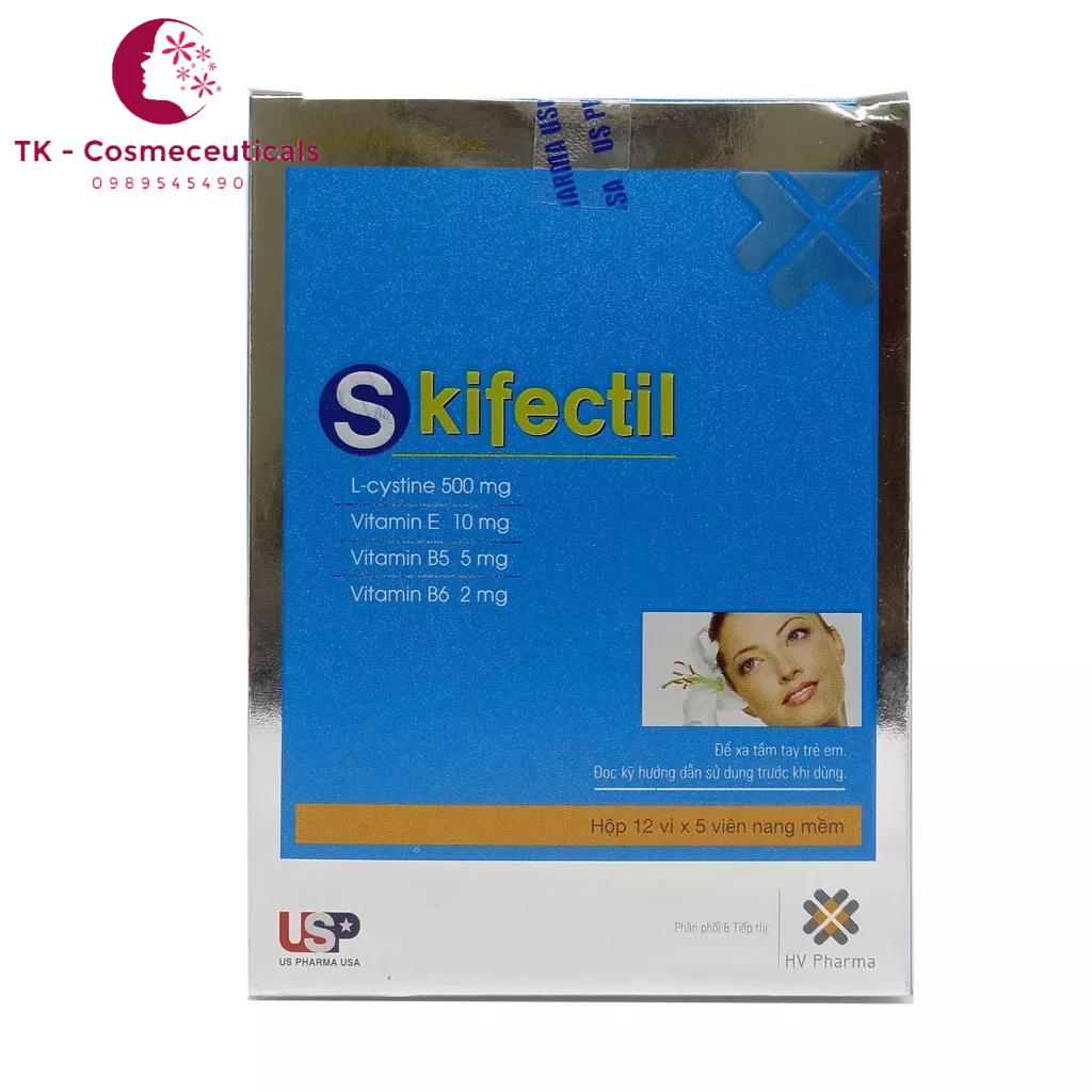 Viên Uống Skifectil Giúp Hạn Chế Lão Hóa Da, Giảm Sạm Nám, Vết Nhăn, Chống Lão Hóa - Hộp 60 Viên