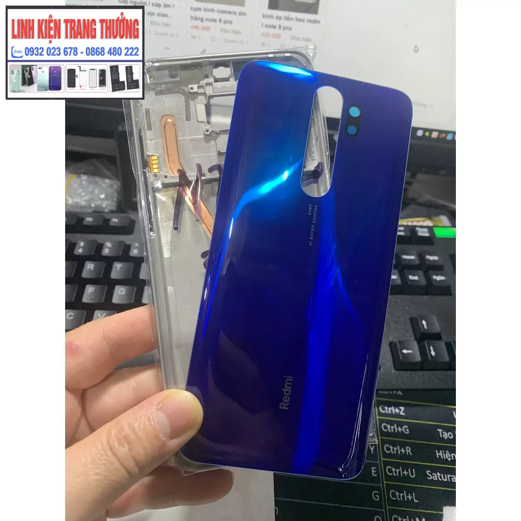 BỘ VỎ / KÍNH LƯNG/ KHUNG VIỀN ZIN NEW ĐIỆN THOẠI REDMI NOTE 8 PRO (ẢNH THẬT)-XIAOMI