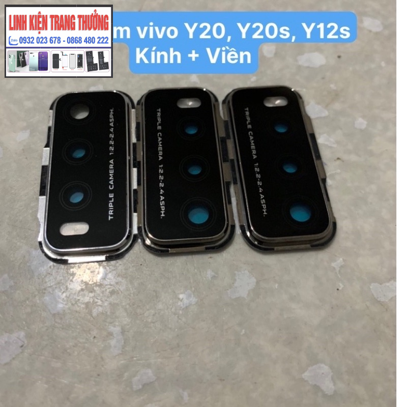Bộ kính camera có vành và không vành vivo Y20 / Y20s / Y12s dùng chung