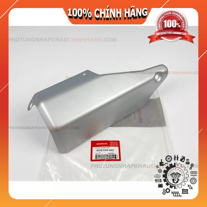 Ốp che pô ADV 160, ADV 150 (miếng kim loại) chính hãng Honda Indonesia 18358K0WNA0