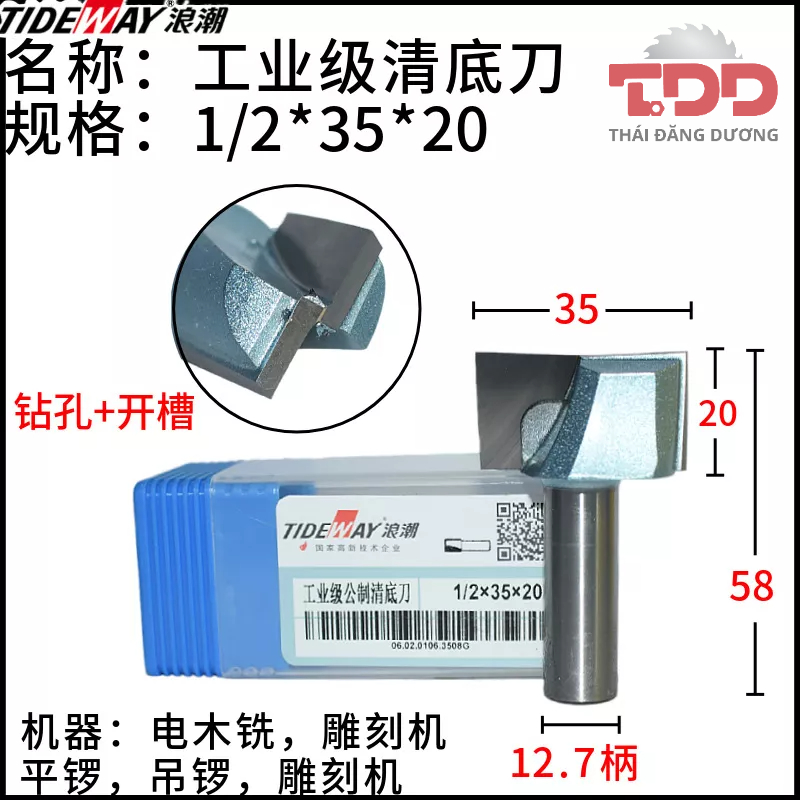 Mũi phay nền mặt bàn TIDEWAY D10- 15-17-18-35-38-40