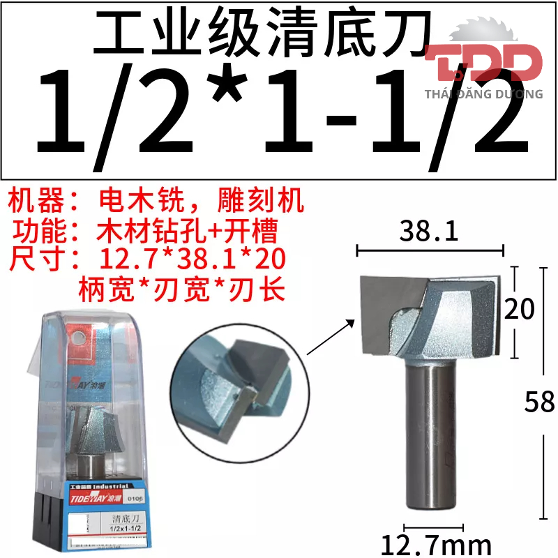 Mũi phay nền mặt bàn TIDEWAY D10- 15-17-18-35-38-40