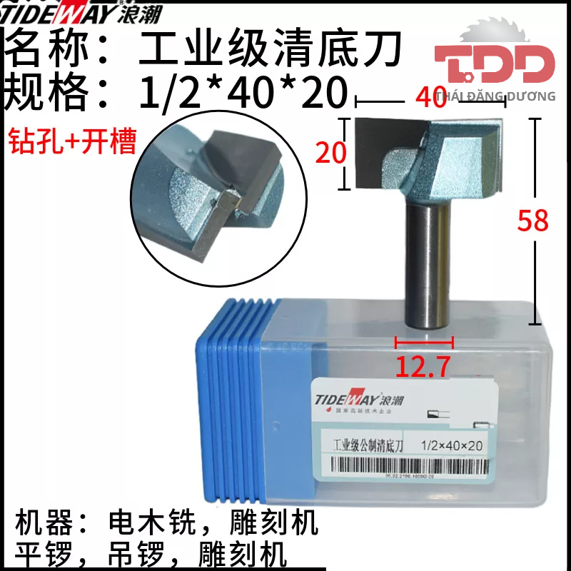 Mũi phay nền mặt bàn TIDEWAY D10- 15-17-18-35-38-40