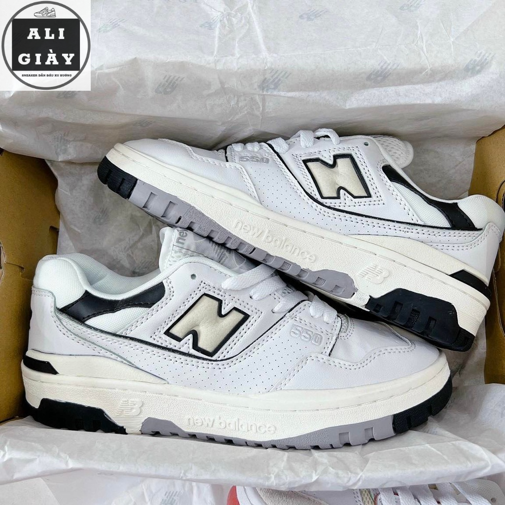 Giày Thể Thao Nam Nữ Nug Newbalen 550 Trắng N Đen
