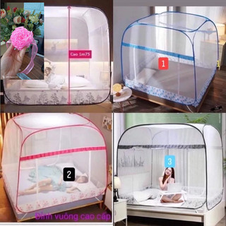 Màn chụp tự bung đỉnh vuông cao cấp, mùng gấp gọn chống muỗi hiệu quả