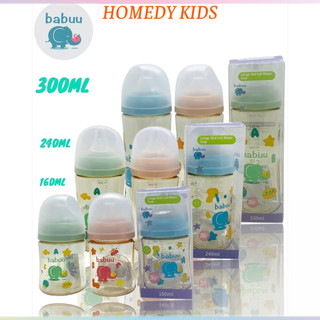 Bình sữa Babuu Baby Nhật Bản cổ rộng PPSU 90ml, 120ml, 160ml, 240ml, 300ml cho bé sơ sinh (tặng 1 núm ti) Homedy Kids