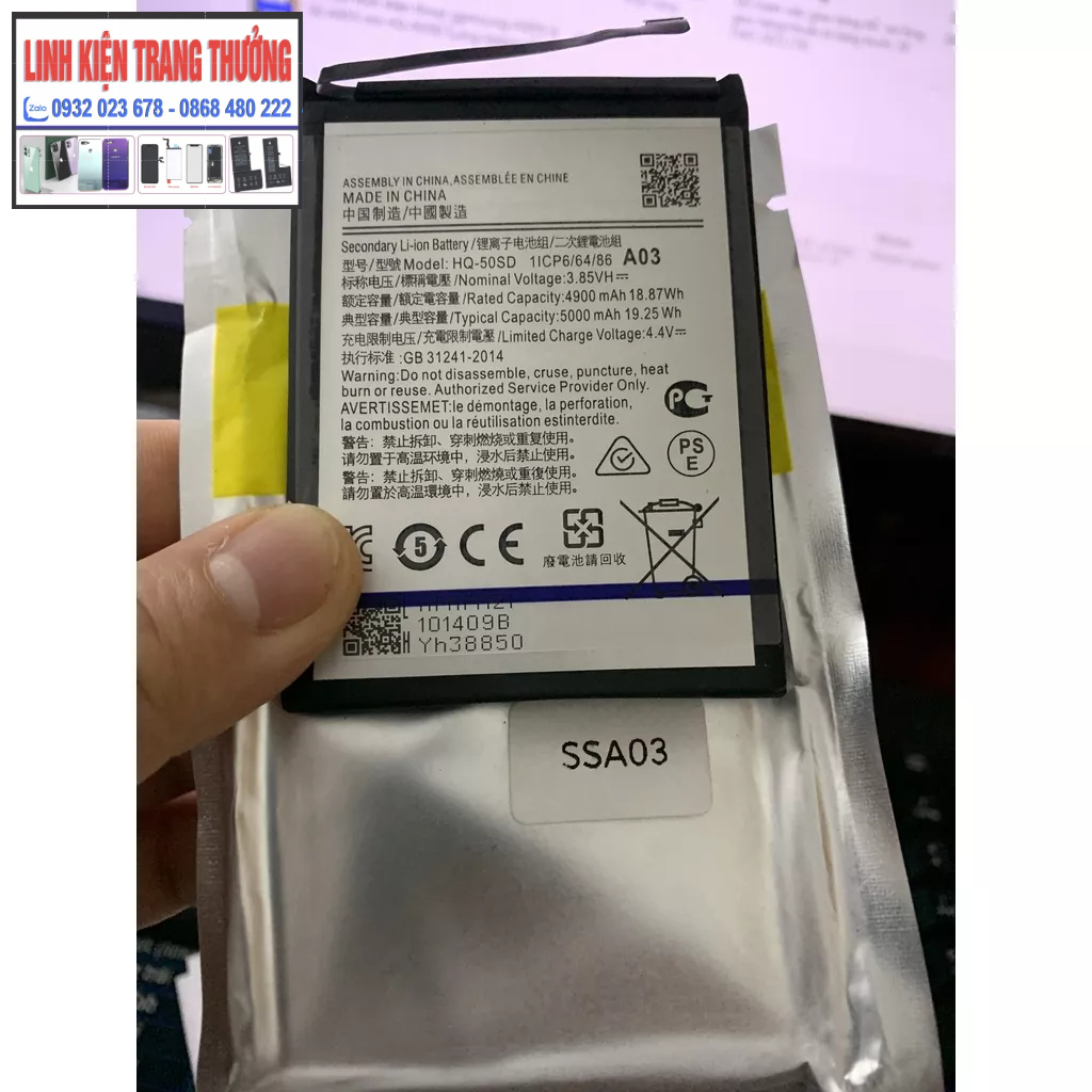 pin zin mới điện thoại samsung A02S/ A03/ A03S mã HQ-50SD dung lượng 5000mah