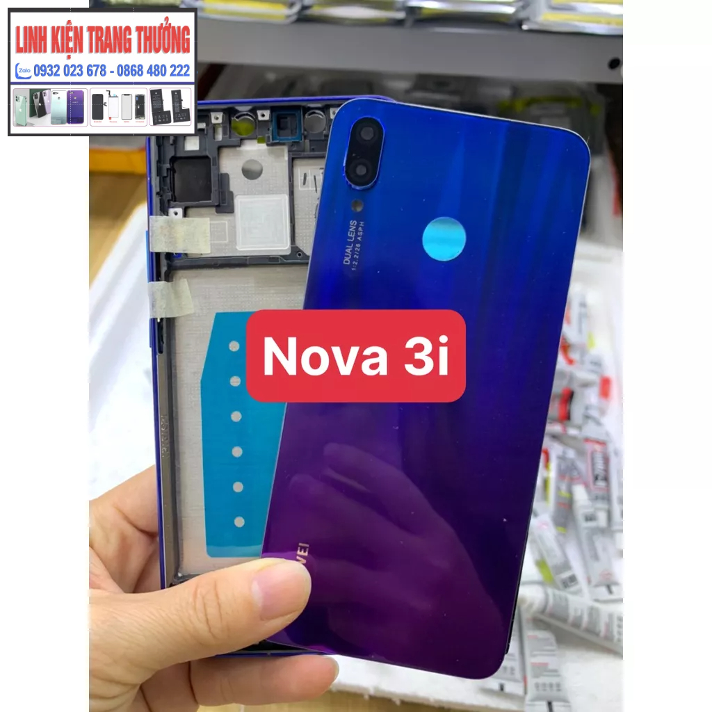 bộ vỏ ZIN MỚI ĐIỆN THOẠI huawei NOVA 3I/ KHUNG XƯƠNG/ KÍNH LƯNG/ BỘ VỎ MỚI