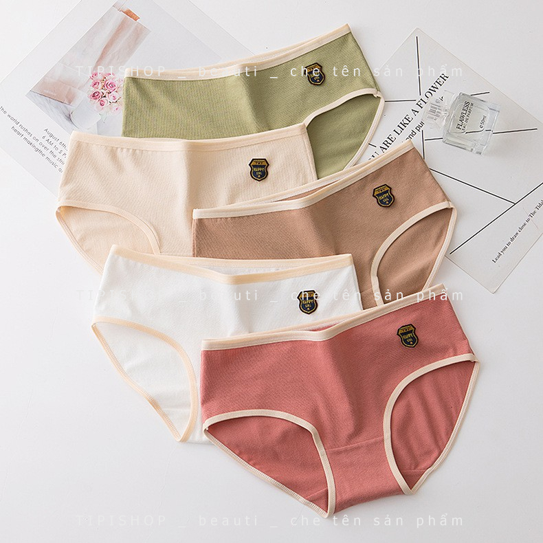 Quần lót cotton mẫu trơn huy hiệu A1-03
