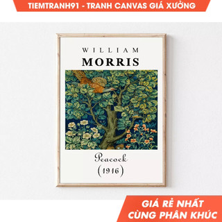 Tranh treo tường, William Morris Peacock, William Morris 70s, William Morris 60s, Morris Poster, Jasmine.