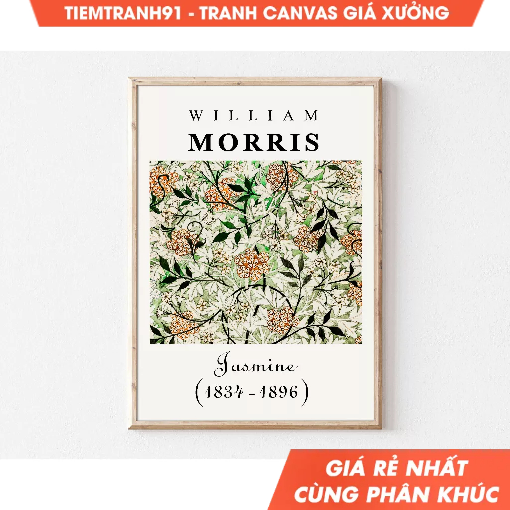 Tranh treo tường, William Morris Jasmine, William Morris 70s, William Morris 60s, Morris Poster, Zen