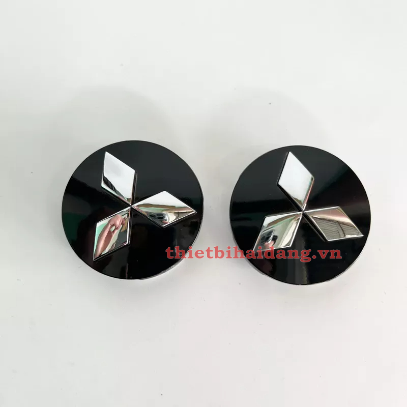 Logo chụp mâm, Ốp lazang bánh xe ô tô Mitsubishi, đường kính 60mm