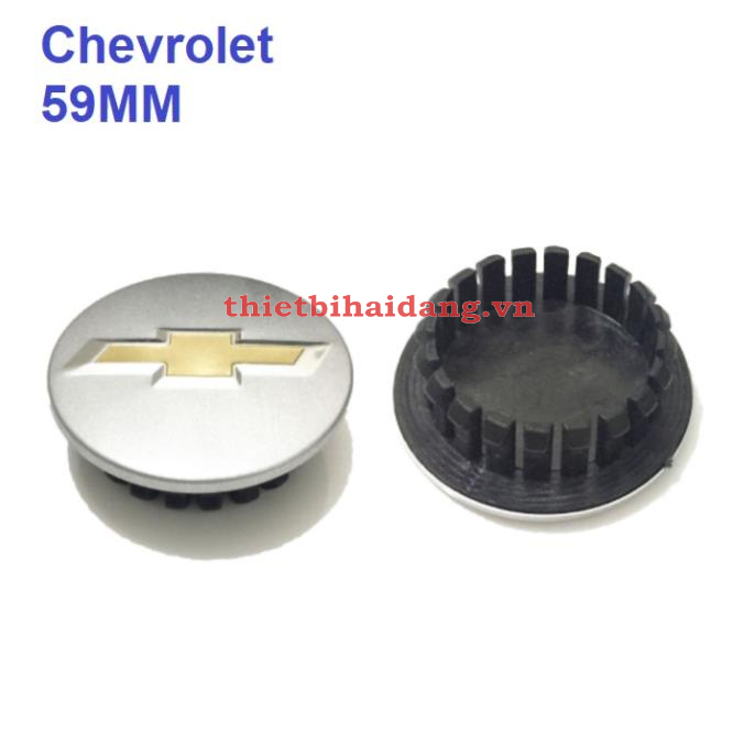 Logo chụp mâm, ốp lazang bánh xe ô tô Chevrolet, đường kính 59mm, chất liệu hợp kim nhôm