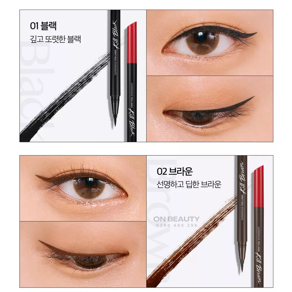 Bút Kẻ Mắt Clio SuperProof Pen Liner Kill Black chống nước 0.55ml
