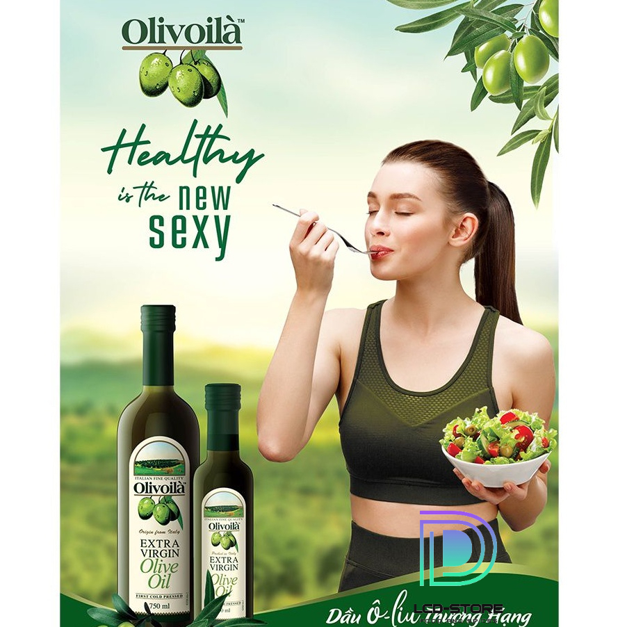 Dầu oliu ( olive ) nguyên chất Olivoila Extra Virgin 250ml / 750ml [ rẻ nhất sàn ] date xa , sản phẩm chính hãng, TBN