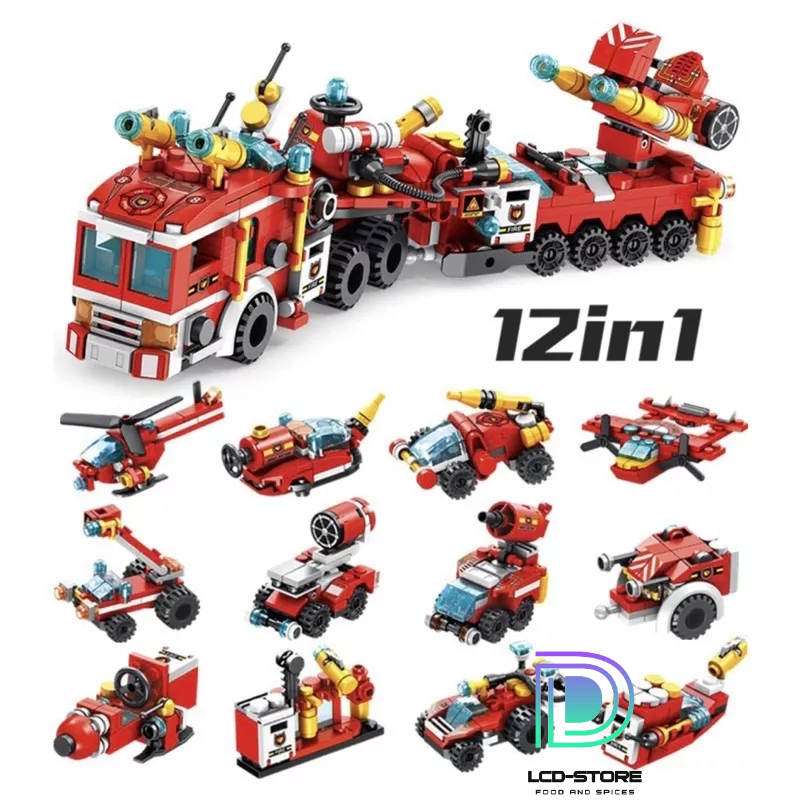 BỘ LEGO RÁP XE CỨU HOẢ 12 in 1