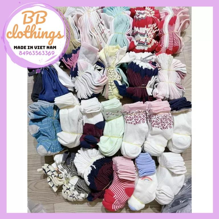 Set 5 đôi tất trẻ em hàng hiệu xuất khẩu chất liệu cotton mềm