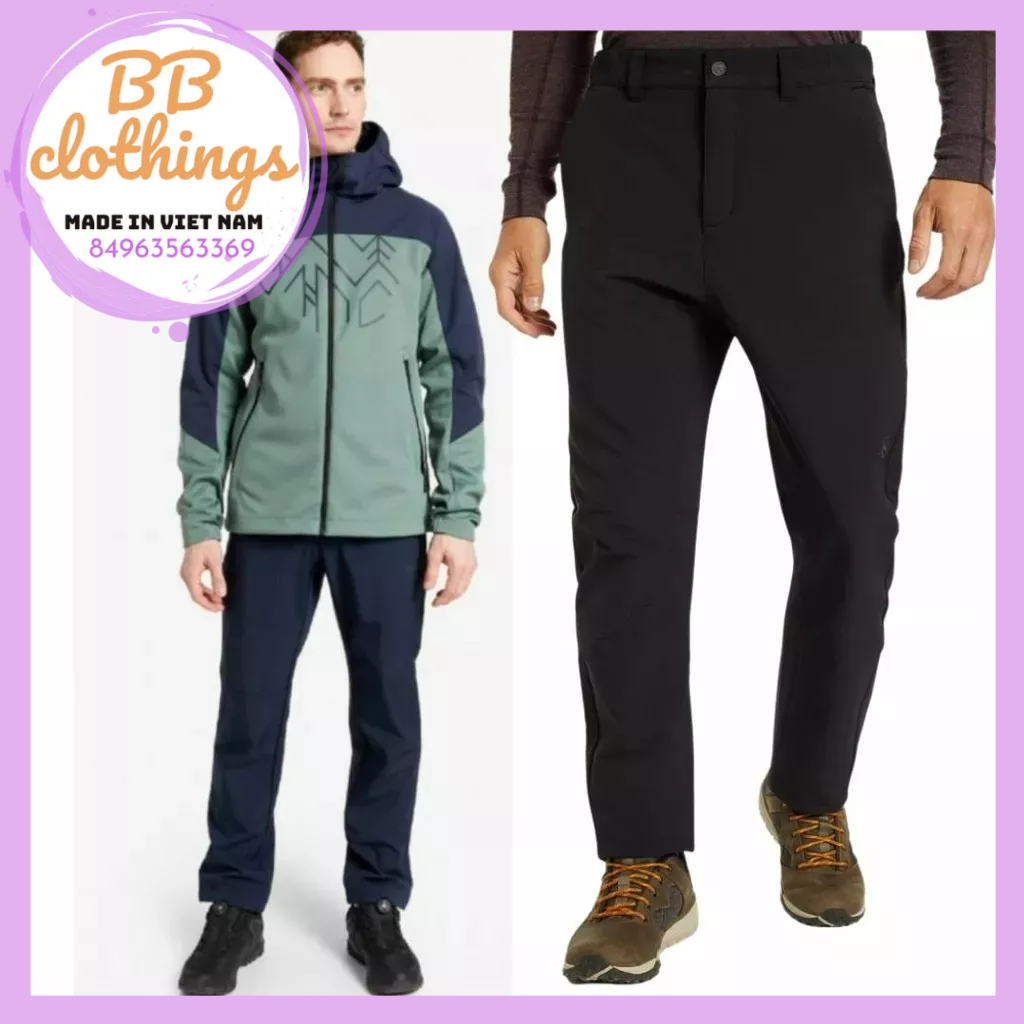 Quần nỉ softshell nam cản gió, chống nước, giữ nhiệt xuất khẩu dư xịn