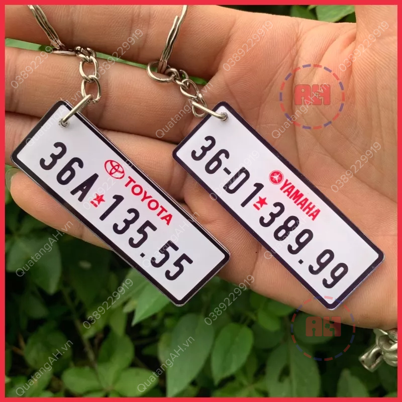 Móc Khoá In Biển Số Xe 2 Mặt, in theo yêu cầu