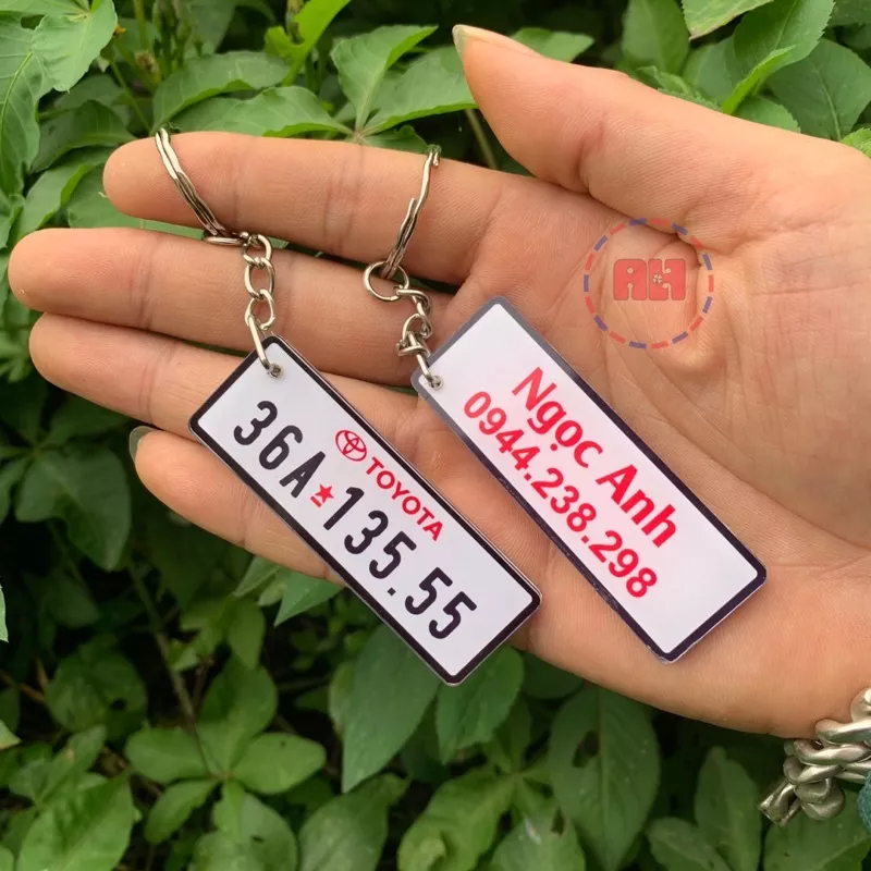 Móc Khoá In Biển Số Xe 2 Mặt, in theo yêu cầu