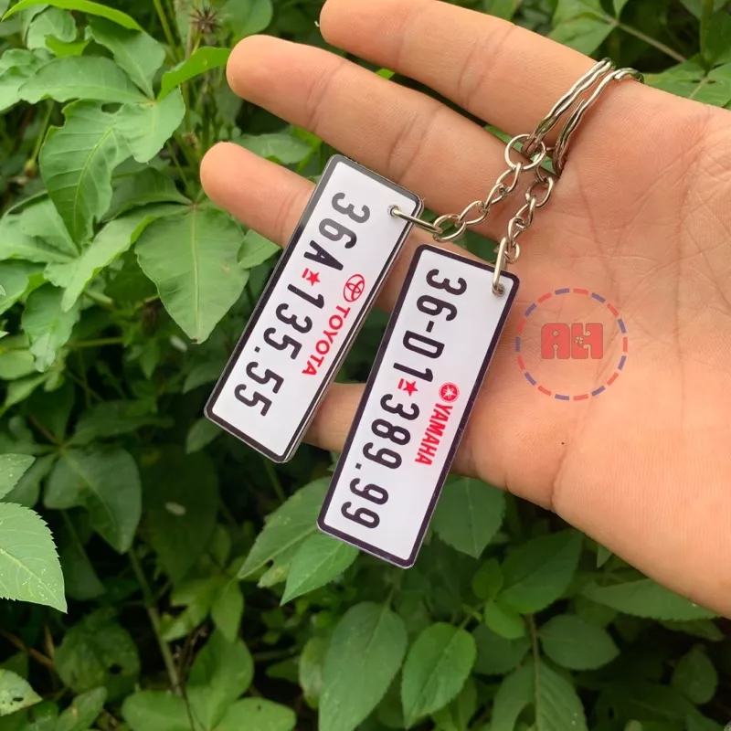 Móc Khoá In Biển Số Xe 2 Mặt, in theo yêu cầu