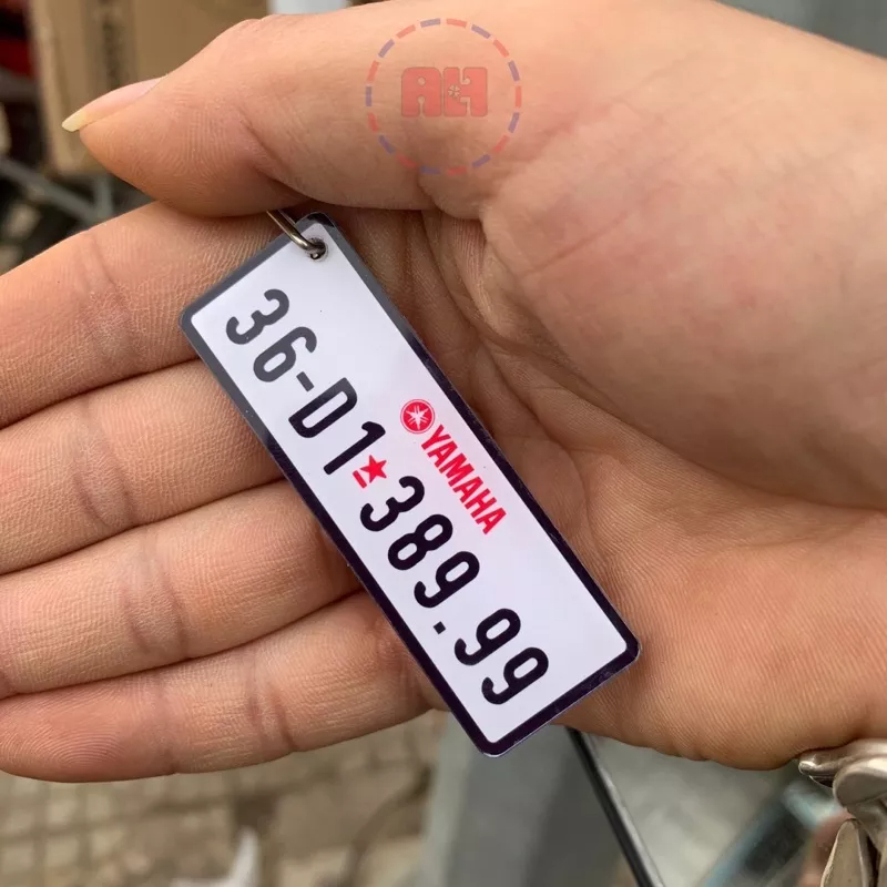Móc Khoá In Biển Số Xe 2 Mặt, in theo yêu cầu