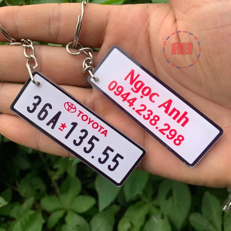 Móc Khoá In Biển Số Xe 2 Mặt, in theo yêu cầu