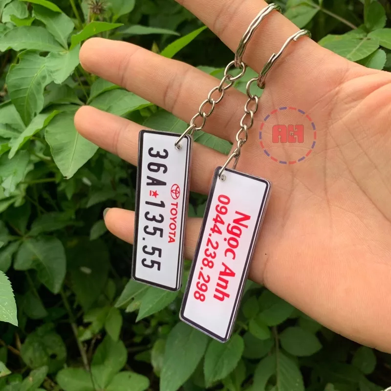 Móc Khoá In Biển Số Xe 2 Mặt, in theo yêu cầu