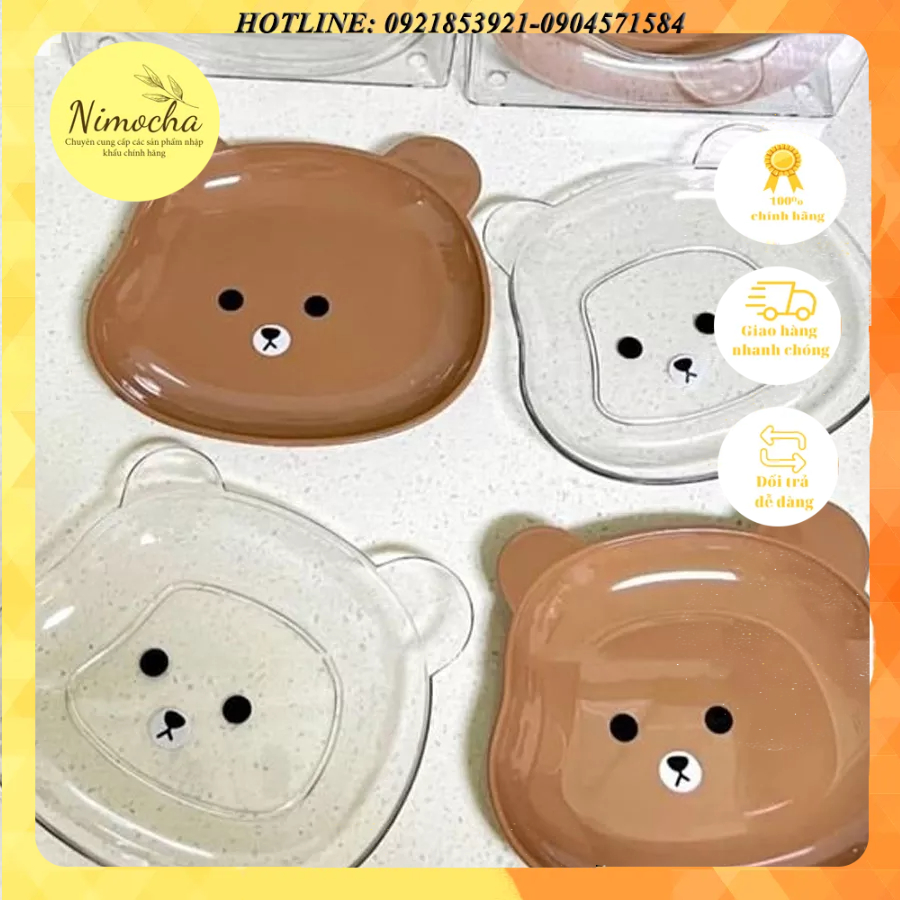 Đĩa ăn nhựa hình gấu cực cute, Tô đựng đồ ăn dặm cho bé, Khay đựng đồ hình gấu giá cực rẻ
