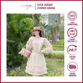 Váy tiểu thư, đầm bánh bèo công chúa nhiều tầng thời trang dài tay fullsize