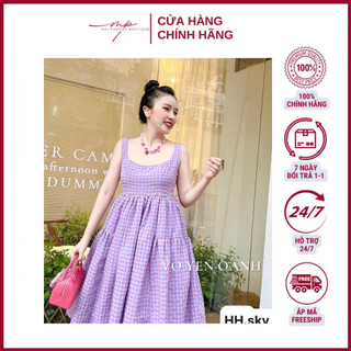 Váy baby doll tím bầu bí bon chen 2 sz SM