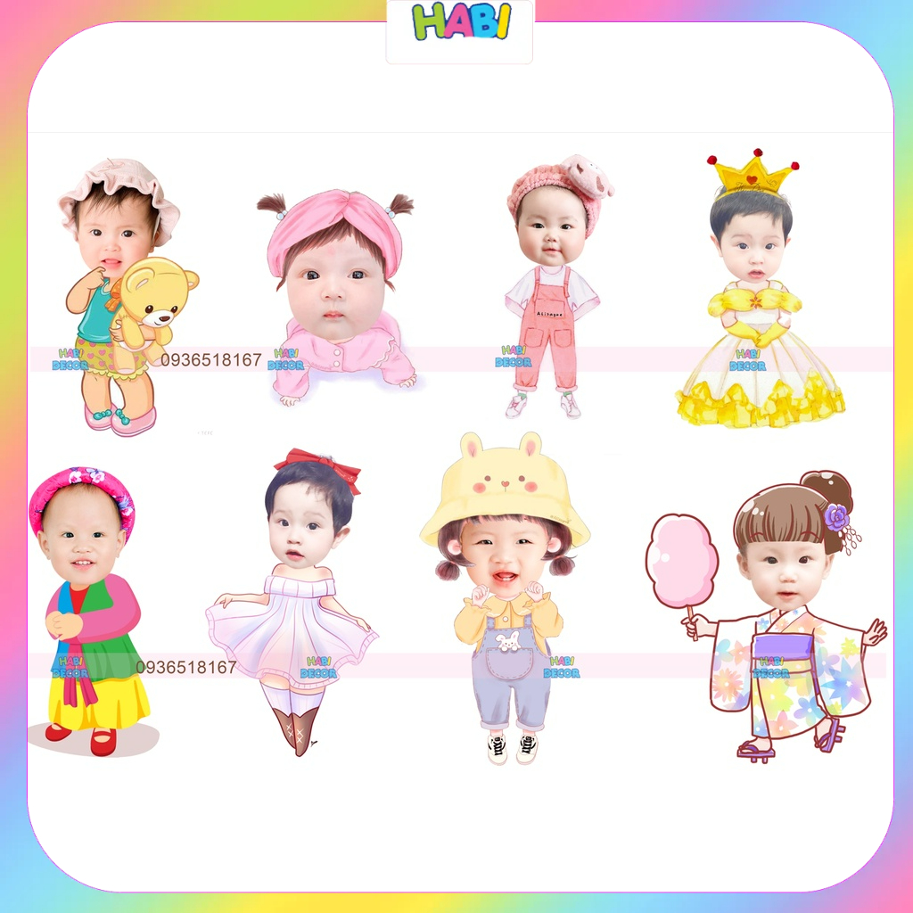 Chibi sinh nhật cho bé gái siêu dễ thương
