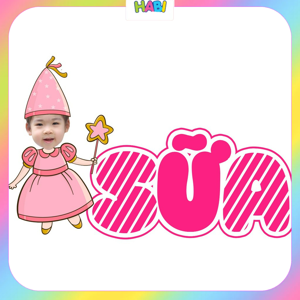 In Tên Bé Để Bàn Kèm Hình Chibi Mẫu Đẹp
