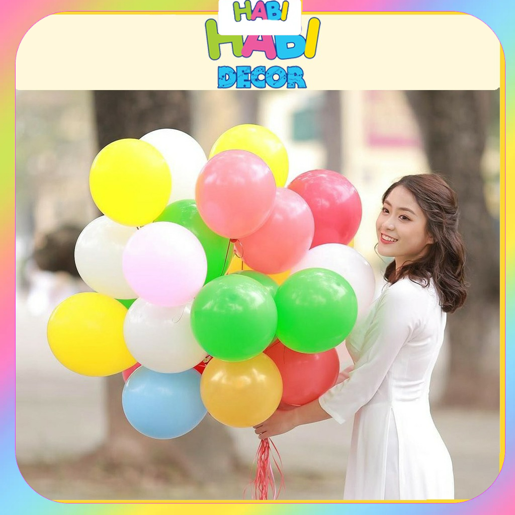 Túi 50 Quả Hoặc 100 Quả Bóng Bay Trang Trí 25Cm Đẹp, Dày Dặn